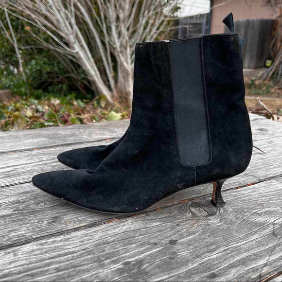 Manolo Blahnik Shoes - Manolo Blahnik Suede Chelsea Bootie